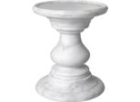 Tavolino Casa Padrino Bianco Ø 33 X H. 39,5 Cm - Tavolino Rotondo In Marmo Di Carrara Di Alta Qualità - Mobili In Marmo