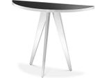 Tavolino Casa Padrino Argento / Nero 100 X 35 X H. 81 Cm - Tavolo In Acciaio Inox Con Piano In Vetro - Mobili Per Il Soggiorno