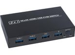 (Aimos) AM-KVM 201CL Switch Kvm Hdmi/Usb 2-In-1-Out Due Host Condividono Un Monitor/Un Set Di Tastiera E Mouse Qualità Dell'immagine Ad Alta Definizione 4K*2K
