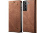 Custodia Galaxy S21 Fe 5G, Custodia In Pelle A Portafoglio Flip Bookstyle Con Funzione Stand Per Samsung Galaxy S21 Fe 5G Marrone
