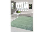 Tappeto Di Design E Moderno Per Il Salotto Tappeto A Pelo Corto A Tinta Unita In Verde Dimensioni - 80 X 300 Cm