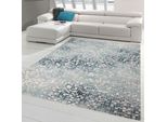 Tappeto Di Design Tappeto Moderno Tappeto Per Soggiorno Tappeto A Pelo Corto Con Taglio Sagomato A Quadri In Grigio Turchese Crema Dimensioni - 80 X 300 Cm