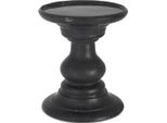 Tavolino Casa Padrino Nero Ø 33 X H. 39,5 Cm - Tavolino Rotondo In Marmo Di Alta Qualità - Mobili In Marmo