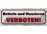 Vianmo Insegna Di Latta 10X27 Cm Betteln Und Hausieren Verboten