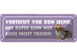 Vianmo Insegna Di Latta 10X27 Cm Vorsicht Hund Katze Kann Auch
