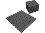 Piastrelle Per Terrazze In Karpal Piastrelle In Legno Plastica 11Er 1M² Set 30X30Cm, Grigio Antracite Giardino Piastrelle Click Pavimentazione Con Drenaggio Piastrelle Per Terrazze Balcone