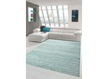 Tappeto Di Design E Moderno Tappeto Per Il Soggiorno A Pelo Corto A Tinta Unita In Blu Dimensioni - 80 X 300 Cm