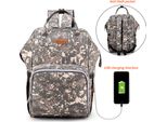 Zaino Da Viaggio Della Mamma Grande Borsa Fasciatoio Per Pannolini Borsa Per L'allattamento Del Bambino Con Porta Usb, (Mimetica)