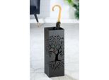 Gilde SchirmstäNder, "Lebensbaum"", Lebensbaummotiv, Metall, Schwarz, Ve 1, L. 18 Cm, B. 18 Cm, H. 55 Cm 67255"