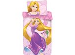 Disney Rapunzel Biancheria Da Letto Per Bambini Principessa Rosa Con Cerniera Copripiumino 140X200 Cm, Federa 70X90 Cm, 100% Cotone