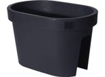 Vaso Da Fiori Per Ringhiera Da Balcone Spetebo In Antracite - 40 Cm X 26 Cm - Vaso Per Piante Vaso Da Fiori Vaso Da Ringhiera Ovale