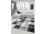 Tappeto Di Design E Moderno Tappeto Per Il Soggiorno In Blu Grigio Nero Dimensioni - 80 X 150 Cm