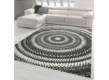 Tappeto Moderno Da Salotto Mandala In Grigio Crema Dimensioni - 80 X 150 Cm