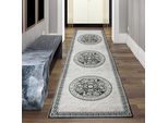 Tappeto Orientale Con Filato Glitter In Grigio Crema Dimensioni - 80 X 300 Cm