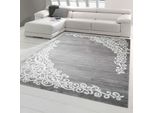 Tappeto Moderno Tappeto Di Design Tappeto Orientale Con Glitter Tappeto Da Salotto Con Motivo Floreale Screziato In Grigio Crema Dimensioni - 80 X 150 Cm