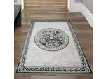 Tappeto Orientale Con Filato Glitter In Grigio Crema Dimensioni - 80 X 150 Cm