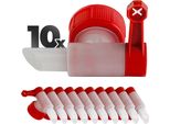 Anaterra® Rubinetto Di Scarico - Set Di 10, Per Taniche Da 10 Litri, Con Filettatura Din 45, Plastica, Rosso/Bianco - Rubinetto, Rubinetto Di Scarico, Rubinetto Per Taniche, Rubinetto Dosatore, Campeggio