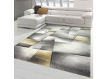 Tappeto Tappeto Moderno Tappeto Da Salotto A Pelo Corto In Giallo Pastello Grigio Dimensioni - 160 X 230 Cm