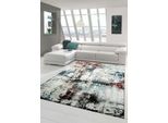 Tappeto Di Design Tappeto Moderno Tappeto Per Il Soggiorno Tappeto A Pelo Corto Design A Chiazze Turchese Crema Marrone Multi Dimensioni - 80 X 150 Cm