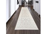 Tappeto Vintage Moderno Da Salotto Tappeto Di Design Con Frange In Rosa Dimensioni - 80 X 300 Cm