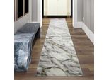 Tappeto Da Salotto Effetto Marmo In Grigio Crema Oro Dimensioni - 80 X 300 Cm