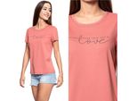 Mustang Damen, Maglietta Alina C Print, S, Rosa, Sport, Tshirt, Camicia