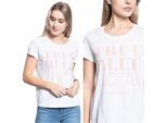 Mustang Damen, Maglietta Alina C Print, S, Weiß, Sport, Tshirt, Camicia
