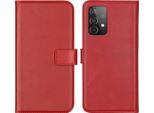 Samsung Galaxy A52/Samsung Galaxy A52S/Samsung Galaxy A52 Cover - Vera Pelle - Selencia Flip Flap Cover - Rosso