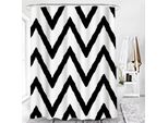 Tenda Da Doccia Antimuffa Per Bagno Tenda Da Doccia Impermeabile Bianco+Nero, 200X180 Cm