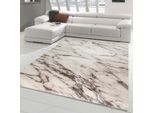 Tappeto Salotto Tappeto Effetto Marmo In Beige Crema Dimensioni - 60 X 110 Cm