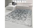 Tappeto Vintage Moderno Da Salotto Tappeto Di Design Con Frange In Grigio Dimensioni - 120 X 170 Cm