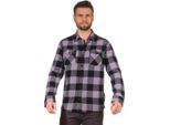 Camicia Da Boscaiolo Da Uomo A Quadri Camicia Casual A Maniche Lunghe, Lilla-Nero S