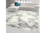 Tappeto Di Design Per Il Soggiorno, Motivo Marmo In Blu Crema Dimensioni - 140 X 200 Cm