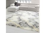 Tappeto Di Design Per Il Soggiorno, Motivo Marmo In Oro Crema Dimensioni - 60 X 110 Cm
