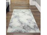 Tappeto Di Design Per Il Soggiorno, Motivo Marmo In Blu Crema Dimensioni - 80 X 150 Cm