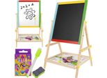 Cavalletto Artistico In Legno Per Bambini Con Lavagna Bifacciale E Cavalletto Bianco 8905