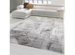 Tappeto Moderno Da Salotto Astratto In Grigio Crema Oro Dimensioni - 60 X 110 Cm