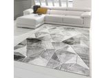Tappeto Di Design Per Il Soggiorno Motivo Geometrico In Grigio Dimensioni - 60 X 110 Cm