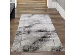 Tappeto Moderno Da Salotto Effetto Marmo In Grigio Dimensioni - 80 X 150 Cm