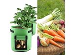 1 Pezzo Sacchetto Di Impianto, Sacchetto Di Piantagione Di Patate 7 Galloni Con Maniglie E Finestra, Traspirante Vegetale Crescere Sacchetto Di Piantagione Per Carote / Cipolle / Verdure (Verde)