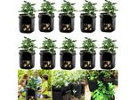 10 Pezzi Sacchetto Per Piante, Sacchetto Per Patate 7 Galloni Con Manici E Finestra, Sacchetto Di Coltivazione Vegetale Traspirante Sacchetto Per Carote / Cipolle / Verdure (Nero)
