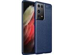 Samsung Galaxy S21 Ultra 5G Custodia, Laimtop Lychee Texture Antiurto Antiscivolo Tpu Custodia Protettiva Per Galaxy S21 Ultra 5G Blu