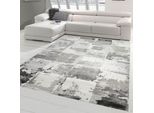 Tappeto Moderno Di Design Da Salotto Check In Grigio Crema Dimensioni - 80 X 150 Cm
