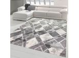 Tappeto Moderno Di Design Con Motivo Astratto A Rombi In Grigio Dimensioni - 80 X 150 Cm