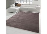 Tappeto Moderno A Pelo Corto Tappeto Di Design Uni Marrone Dimensioni - 120 X 170 Cm