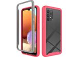 Samsung Galaxy A32 4G Custodia, Copertura Posteriore Trasparente Ibrida, Robusto Paraurti In Tpu, Custodia Antiurto Per Samsung Galaxy A32 4G Rosso