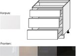 Base A Cassetti (EST-D3SE/80) 80 Cm Acrilico Opaco Bianco Perla Colore Frontale Selezionabile