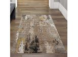 Tappeto Moderno Con Disegno Astratto In Beige Marrone Dimensioni - 80 X 150 Cm