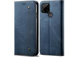 Custodia Oppo Realme C21, Custodia In Pelle Con Chiusura Magnetica E Supporto Per Oppo Realme C21 Blu