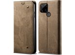 Custodia Oppo Realme C21, Custodia In Pelle A Portafoglio Con Chiusura Magnetica E Supporto Per Oppo Realme C21 Khaki
